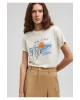 Mavi Bisiklet Baskılı Beyaz Tişört Slim Fit / Dar Kesim
