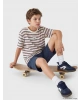LCW Kids Turuncu Çizgili Erkek Çocuk Tişört Ve Şort