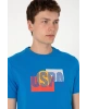 U.S. Polo Assn. U.S. POLO ASSN. ERKEK % 100 PAMUK BİSİKLET YAKA REGULAR FİT MAVİ T-SHİRT