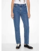 LCWAIKIKI Classic Indigo Beli Lastikli Straight Fit Kadın Jean Pantolon