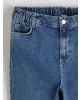 LCWAIKIKI Classic Indigo Beli Lastikli Straight Fit Kadın Jean Pantolon