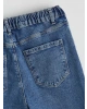 LCWAIKIKI Classic Indigo Beli Lastikli Straight Fit Kadın Jean Pantolon