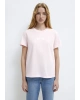 Mavi Logo Baskılı Pembe Tişört