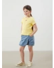 LCW Kids Bisiklet Yaka Nakışlı Kaşkorse Kız Bebek Tişört