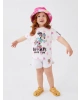 Nostaljik Maymun Baskılı Kız Bebek Şort