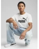 PUMA Erkek uzun pamuklu tişört Puma Ess No. 1 Logo Beyaz baskılı