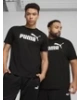 Erkek uzun pamuklu tişört Puma Ess No. 1 Logo Tee Siyah baskılı