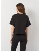 Kadın pamuklu tişört Puma Ess Cropped No. 1 Logo Relaxed Tee SİYAH