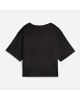 Kadın pamuklu tişört Puma Ess Cropped No. 1 Logo Relaxed Tee SİYAH