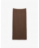 KOTON Bürümcük Kumaş Slim Fit Fiyonk Detaylı Midi Etek