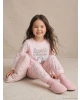 LCW Kids Pembe Bisiklet Yaka Baskılı Kız Çocuk Pijama Takım