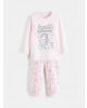 LCW Kids Pembe Bisiklet Yaka Baskılı Kız Çocuk Pijama Takım