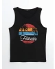 XSIDE Siyah Florida Baskılı Erkek Kolsuz Tişört