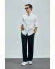 Lufian 111010630 Pitaya Keten Gömlek Comfort Fit Erkek Gömlek BEYAZ
