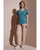 Fashion Friends Rahat Esnek Beli Bağlamalı Pantolon Bej