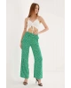 Fashion Friends Desenli Pantolon Yeşil / Green