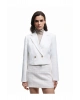 KOTON Koton Kruvaze Uzun Kollu Tüvit Crop Blazer Ceket