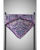Vissona 100% Twill İpek Etnik Desenli Mor - Petrol Yeşili Renkli 90x90 Dikim Şekli : El Dikişi Eşarp