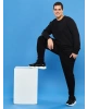 LCWAIKIKI Basic Siyah Büyük Beden Bisiklet Yaka Uzun Kollu Basic Erkek Sweatshirt