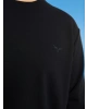 LCWAIKIKI Basic Siyah Büyük Beden Bisiklet Yaka Uzun Kollu Basic Erkek Sweatshirt