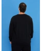 LCWAIKIKI Basic Siyah Büyük Beden Bisiklet Yaka Uzun Kollu Basic Erkek Sweatshirt