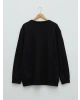 LCWAIKIKI Basic Siyah Büyük Beden Bisiklet Yaka Uzun Kollu Basic Erkek Sweatshirt