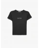 Koton Slim Fit Kısa Kollu Bisiklet Yaka Arkası Melek Baskılı Tişört
