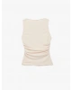 Koton Slim Fit Drape Detaylı Bisiklet Yaka Dokulu Kolsuz Bluz