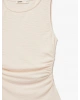 Koton Slim Fit Drape Detaylı Bisiklet Yaka Dokulu Kolsuz Bluz