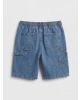 LCW Kids Indigo Beli Lastikli Erkek Çocuk Jean Şort