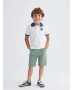 LCW Kids Ekru Polo Yaka Nakışlı Erkek Çocuk Tişört ve Şort 2li
