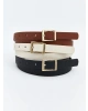LCW ACCESSORIES Siyah Deri Görünümlü Kadın Kemer 3lü