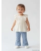 LCW baby Bej Fırfır Detaylı Çiçekli Kız Bebek Atlet Ve Tayt