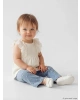 LCW baby Bej Fırfır Detaylı Çiçekli Kız Bebek Atlet Ve Tayt