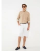 LCWAIKIKI Classic Beyaz Standart Kalıp Gabardin Erkek Bermuda Şort