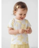 LCW baby Ekru Çiçek Baskılı Kız Bebek Penye Tişört