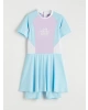 LCW Kids Mavi Baskılı Kız Çocuk Mayo