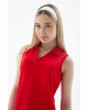 Fashion Friends Polo V Yaka Kolsuz Elbise Kırmızı