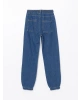 LCW Kids Indigo Beli Lastikli Erkek Çocuk Jogger Jean Pantolon
