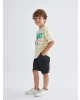 LCW Kids Siyah Beli Lastikli Erkek Çocuk Jean Şort