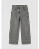 LCW Kids Gri Taş Işlemeli Kız Çocuk Jean Pantolon