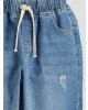 LCW Kids Indigo Regular Fit Erkek Bebek Bağcıklı Jean Pantolon