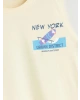 LCW Kids Sarı Bisiklet Yaka New York Baskılı Erkek Çocuk Atlet