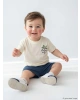 LCW baby Ekru Erkek Bebek Baskılı Tişört Ve Şort