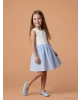 LCW Kids Mavi Bisiklet Yaka Kız Çocuk Elbise