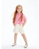 LCW Kids Ekru Çiçekli Gabardin Kız Çocuk Şort