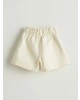 LCW Kids Ekru Çiçekli Gabardin Kız Çocuk Şort