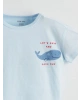 LCW baby Mavi Baskılı Erkek Bebek Şortlu Pijama Takımı