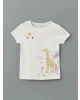 LCW baby Ekru Bisiklet Yaka Çiçekli Kız Bebek Pijama Takım 2li