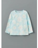 LCW baby Ekru Bisiklet Yaka Çiçekli Kız Bebek Pijama Takım 2li